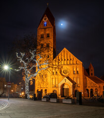 Town in the night at Christmas