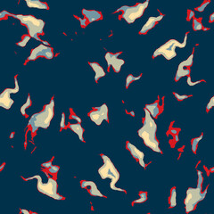 Classic marine blue red yellow seamless texture. Modern retro swim wear fashion allover print. Memphis style masculine grunge abstract background. High quality jpg swatch.