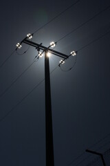 backlit lamppost in a town of San Sebastian Donostia