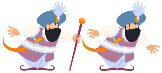 Oriental man in traditional dress. Illustration for internet and mobile website.