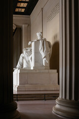 Statue of Abraham Lincoln in Lincoln Memorial - Washington DC United States of America
