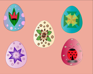set of easter eggs