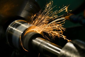 Grinding the hole of the part on a cylindrical grinding machine.