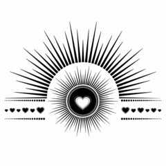 Hand drawn decorative heart. Romantic ornament. Valentines day. Vector illustration isolated on white background