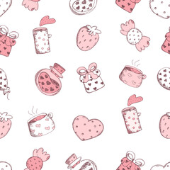Romantic seamless pattern. Love concept background. Happy Valentine's day.