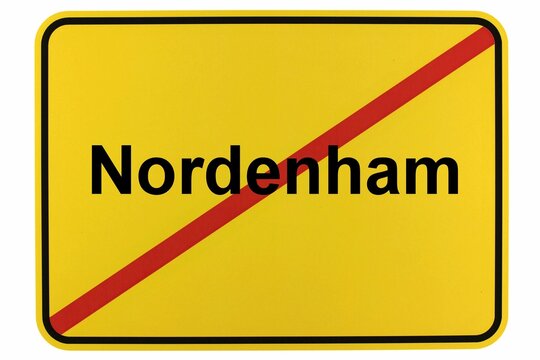 Illustration eines Ortsschildes der Stadt Nordenham