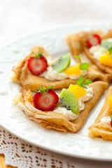 Crepes with fruits