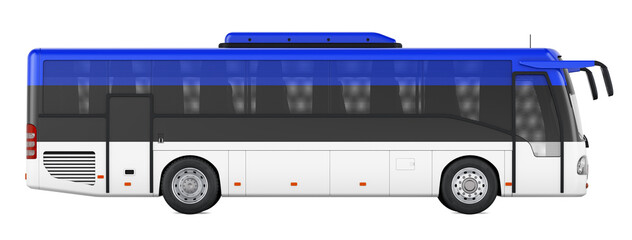 Bus travel in Estonia, Estonian bus tours, concept. 3D rendering