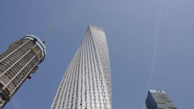 3 Buildings in Dubai Marina Rotating Perspective