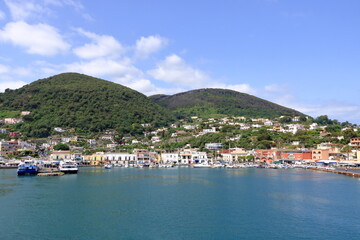 Fototapeta na wymiar Ischia Porto in Italy, harbor district