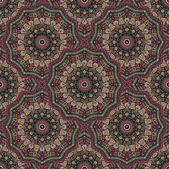 Round medallion vector seamless pattern.