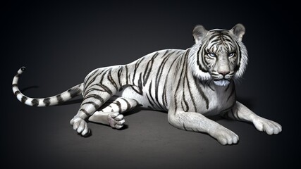 Tiger close-up. 3d illustration