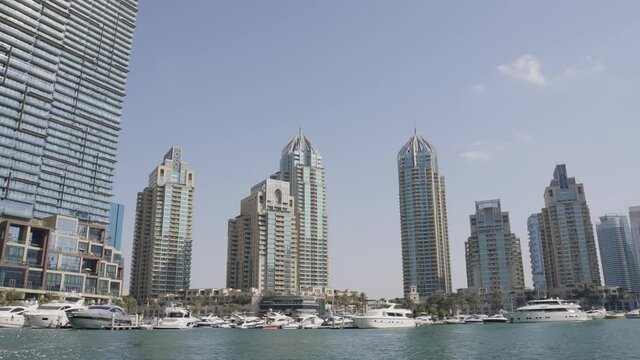 Dubai Marina Boats and Buildings