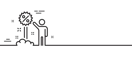 Fototapeta premium Discount line icon. Sale shopping sign. Clearance symbol. Minimal line illustration background. Discount line icon pattern banner. White web template concept. Vector