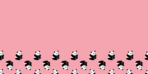 Panda Frame Border Seamless Pattern