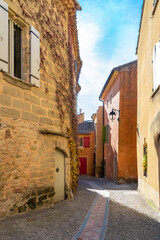 Saint-Quentin-la-Poterie in France, typical street in the village

