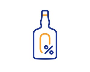 Alcohol free line icon. Whiskey bottle sign. Bar drink symbol. Colorful thin line outline concept. Linear style alcohol free icon. Editable stroke. Vector