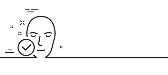 Health skin line icon. Face care sign. Cosmetic lotion symbol. Minimal line illustration background. Health skin line icon pattern banner. White web template concept. Vector