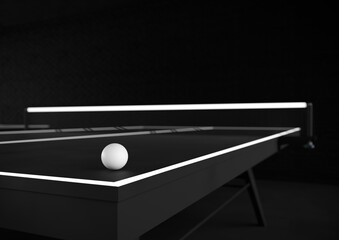 Table tennis table. Black and white