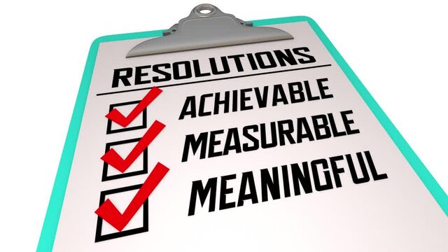 Resolutions Achievable Measurable Meaningful Checklist 3d Animation
