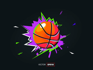 Vector illustration of a basketball