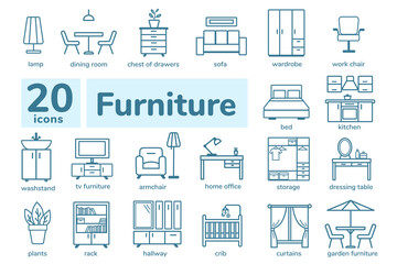 Furniture icons set