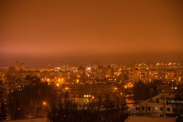 Fototapeta na wymiar Night city from a height