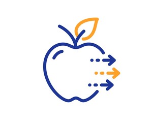 Food delivery line icon. Apple fruit sign. Catering service symbol. Colorful thin line outline concept. Linear style food delivery icon. Editable stroke. Vector