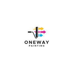 Modern colorful design ONEWAY PAINTING logo design