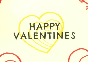 Handmade valentines day love card. 2d illustration. Vintage poster colorful design. February month holiday festival occasion. Passion admiration.