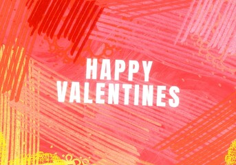 Handmade valentines day love card. 2d illustration. Vintage poster colorful design. February month holiday festival occasion. Passion admiration.