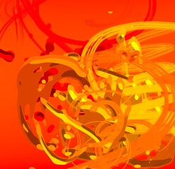 Cartoon water liquid particles droplets. Abatract painting. 2d illustration. Frozen motion small particle molecules. © Jakub