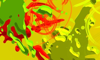 Cartoon water liquid particles droplets. Abatract painting. 2d illustration. Frozen motion small particle molecules. © Jakub