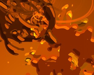 Cartoon water liquid particles droplets. Abatract painting. 2d illustration. Frozen motion small particle molecules. © Jakub