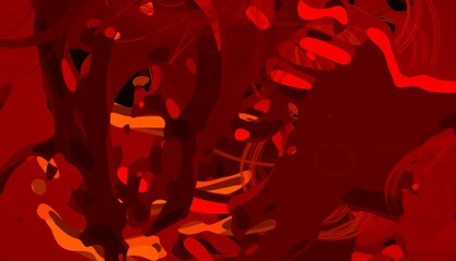 Cartoon water liquid particles droplets. Abatract painting. 2d illustration. Frozen motion small particle molecules.