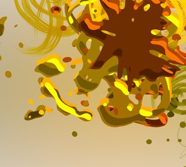 Cartoon water liquid particles droplets. Abatract painting. 2d illustration. Frozen motion small particle molecules.