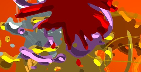 Cartoon water liquid particles droplets. Abatract painting. 2d illustration. Frozen motion small particle molecules. © Jakub