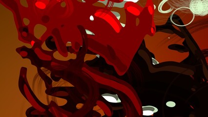 Cartoon water liquid particles droplets. Abatract painting. 2d illustration. Frozen motion small particle molecules. © Jakub