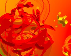 Cartoon water liquid particles droplets. Abatract painting. 2d illustration. Frozen motion small particle molecules. © Jakub