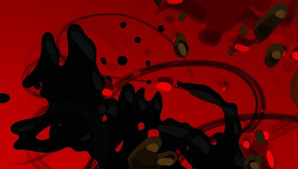 Cartoon water liquid particles droplets. Abatract painting. 2d illustration. Frozen motion small particle molecules. © Jakub