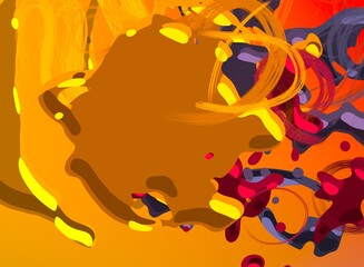 Cartoon water liquid particles droplets. Abatract painting. 2d illustration. Frozen motion small particle molecules. © Jakub