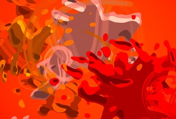 Cartoon water liquid particles droplets. Abatract painting. 2d illustration. Frozen motion small particle molecules. © Jakub