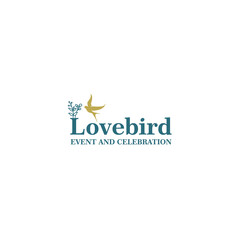 Modern flat letter mark LOVE BIRD logo design