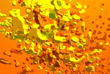 Cartoon water liquid particles droplets. Abatract painting. 2d illustration. Frozen motion small particle molecules. © Jakub