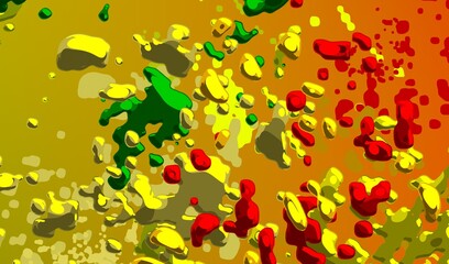 Cartoon water liquid particles droplets. Abatract painting. 2d illustration. Frozen motion small particle molecules. © Jakub