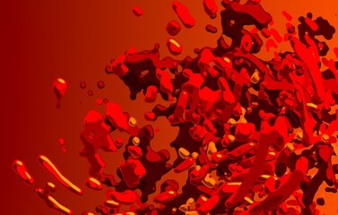 Cartoon water liquid particles droplets. Abatract painting. 2d illustration. Frozen motion small particle molecules. © Jakub