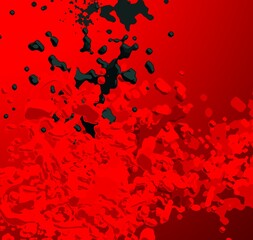 Cartoon water liquid particles droplets. Abatract painting. 2d illustration. Frozen motion small particle molecules. © Jakub