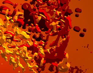 Cartoon water liquid particles droplets. Abatract painting. 2d illustration. Frozen motion small particle molecules. © Jakub