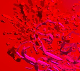 Cartoon water liquid particles droplets. Abatract painting. 2d illustration. Frozen motion small particle molecules. © Jakub