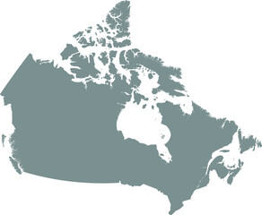Simple blank gray vector administrative map of CANADA
